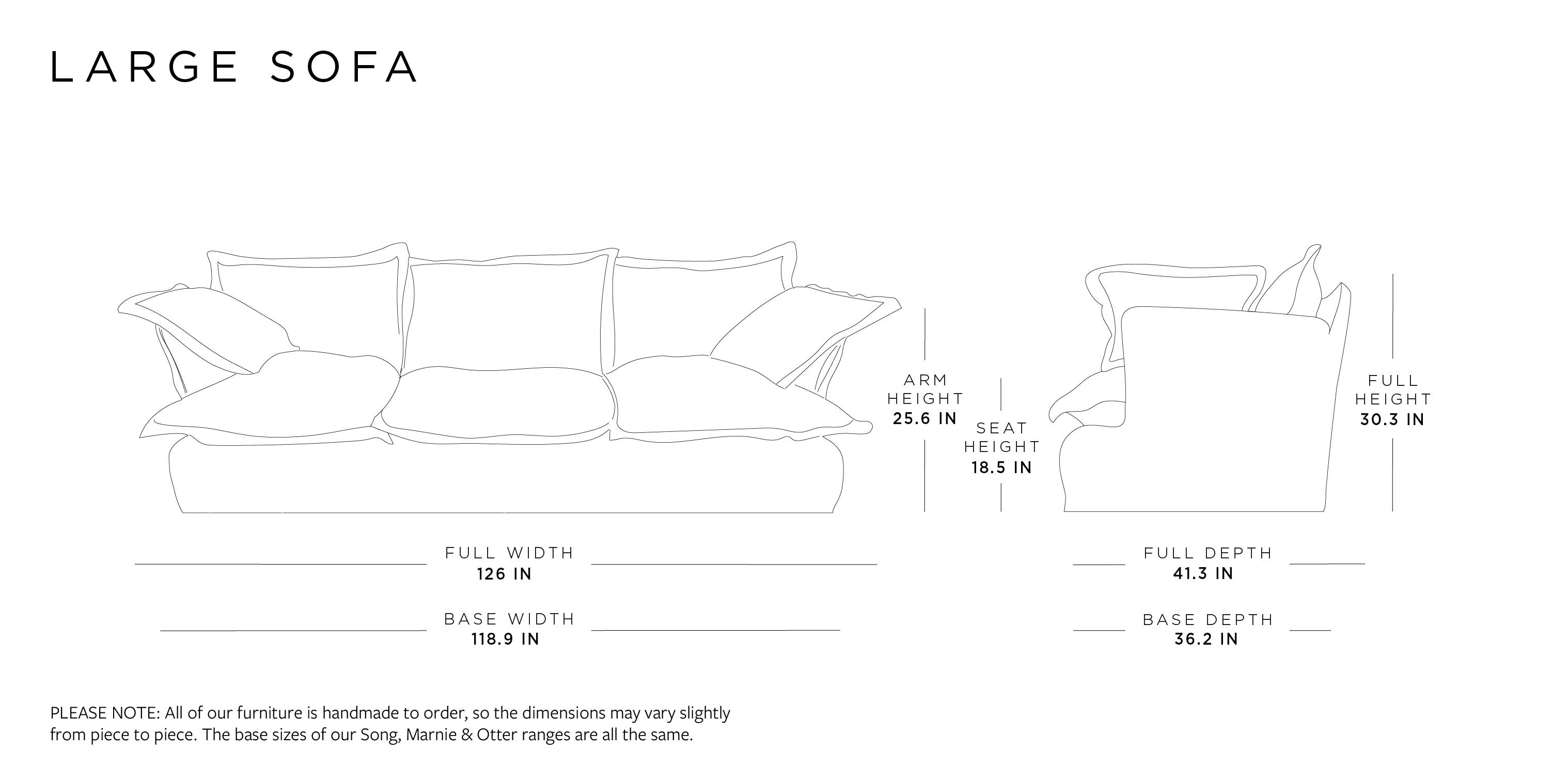 Large Sofa | Otter Range Size Guide